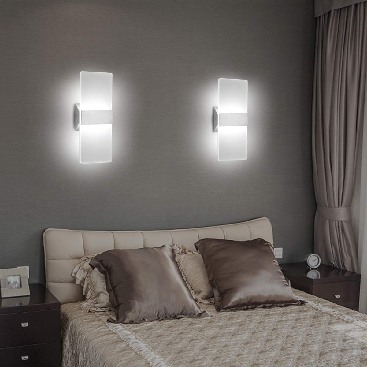 Modern LED Wall Sconce Light Fixture - 12W Cool White 6000K Up/Down Acrylic Lighting - 3 Pack for Living Room, Bedroom, Hallway & Conservatory - Energy Efficient Indoor Wall Lamp for Home Decor & Ambient Lighting