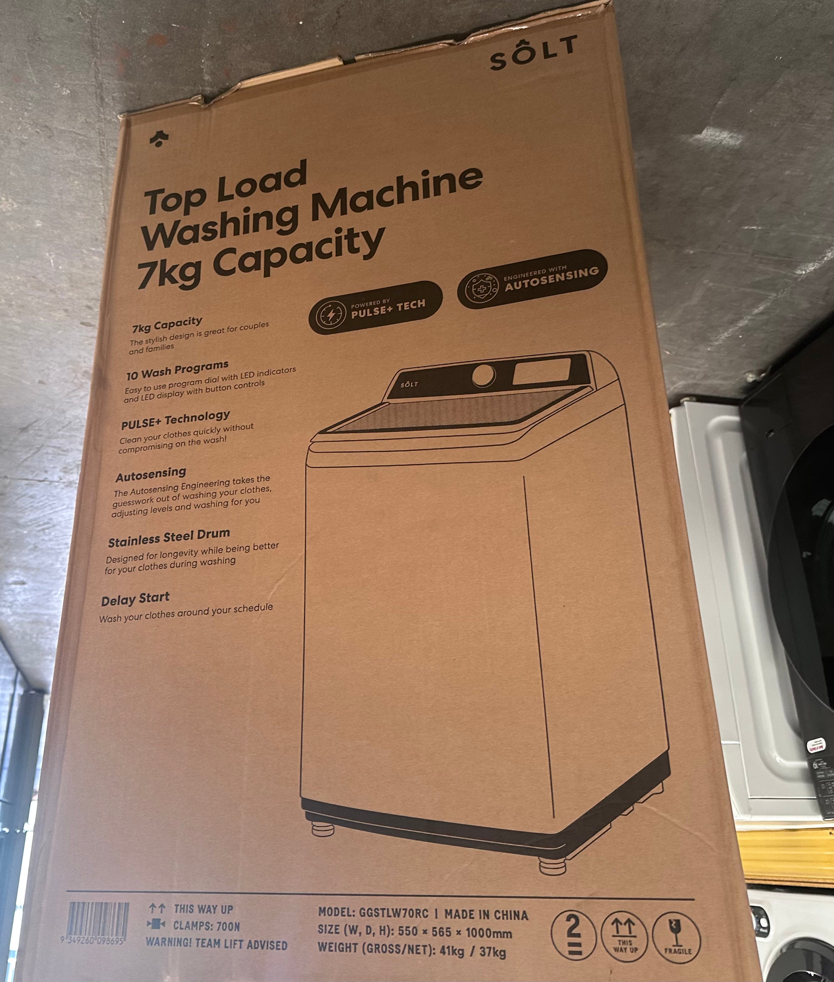 7kg Top Load Washing Machine - Factory Second (Box Damage Only, Unit Undamaged) | Perfect for Small Apartments & Laundry Rooms