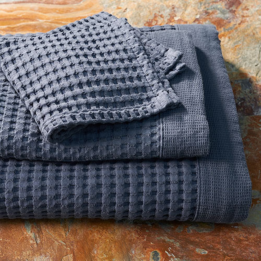 GILDEN TREE Quick Dry Waffle Towel Set - 2 Bath Towels, 2 Hand Towels & 2 Washcloths | Ultra Absorbent, Lightweight & Soft | Modern Style (Midnight Blue) | Perfect for Bathroom, Spa, Gym & Beach Use