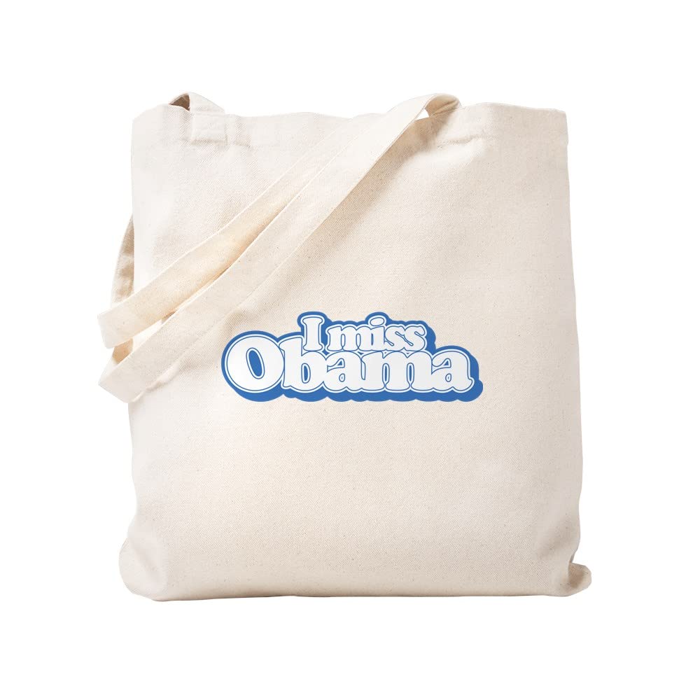 I Miss Obama Tote Bag - Natural Canvas Reusable Shopping Bag for Groceries, Beach & Everyday Use