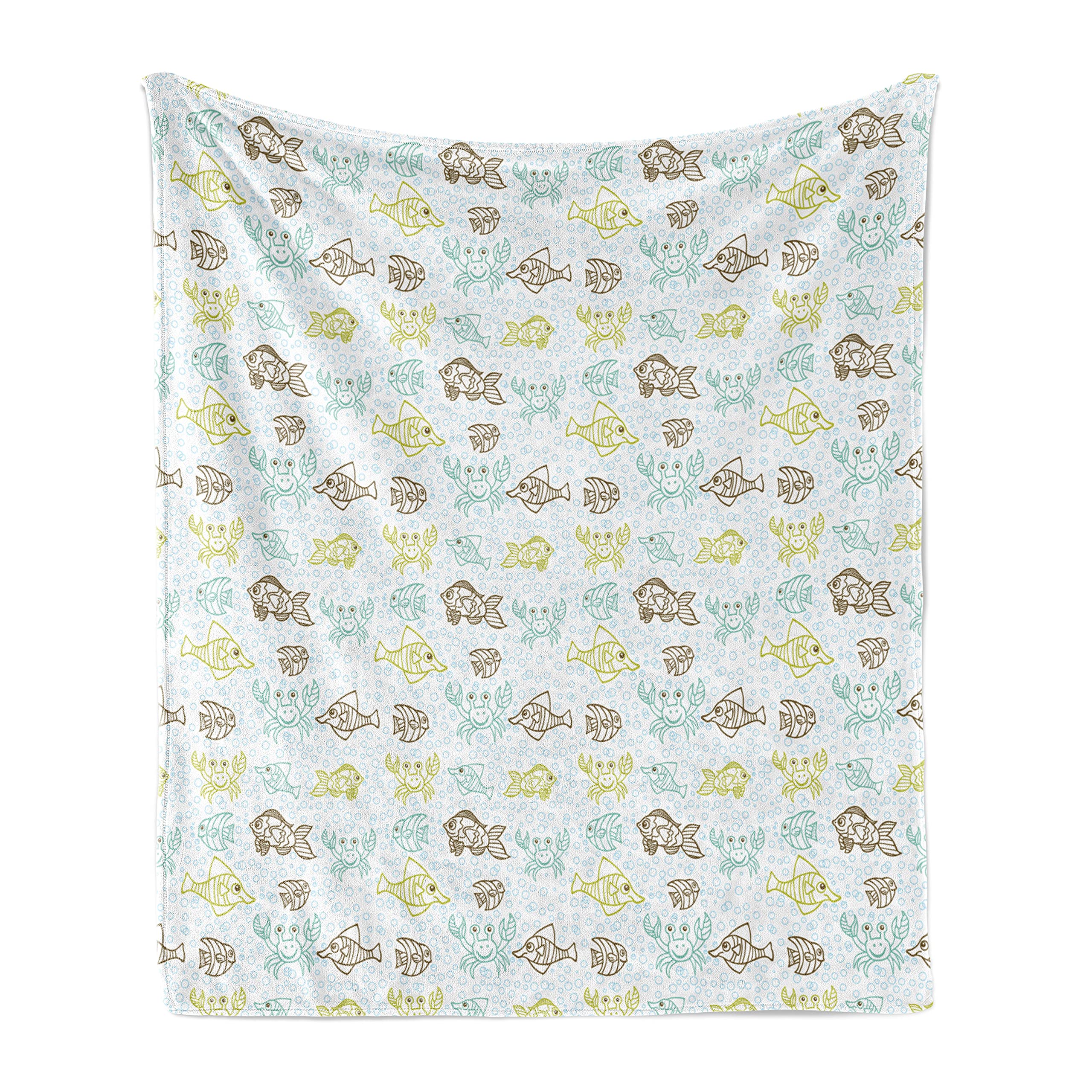 Ambesonne Fishes Fleece Throw Blanket - 70
