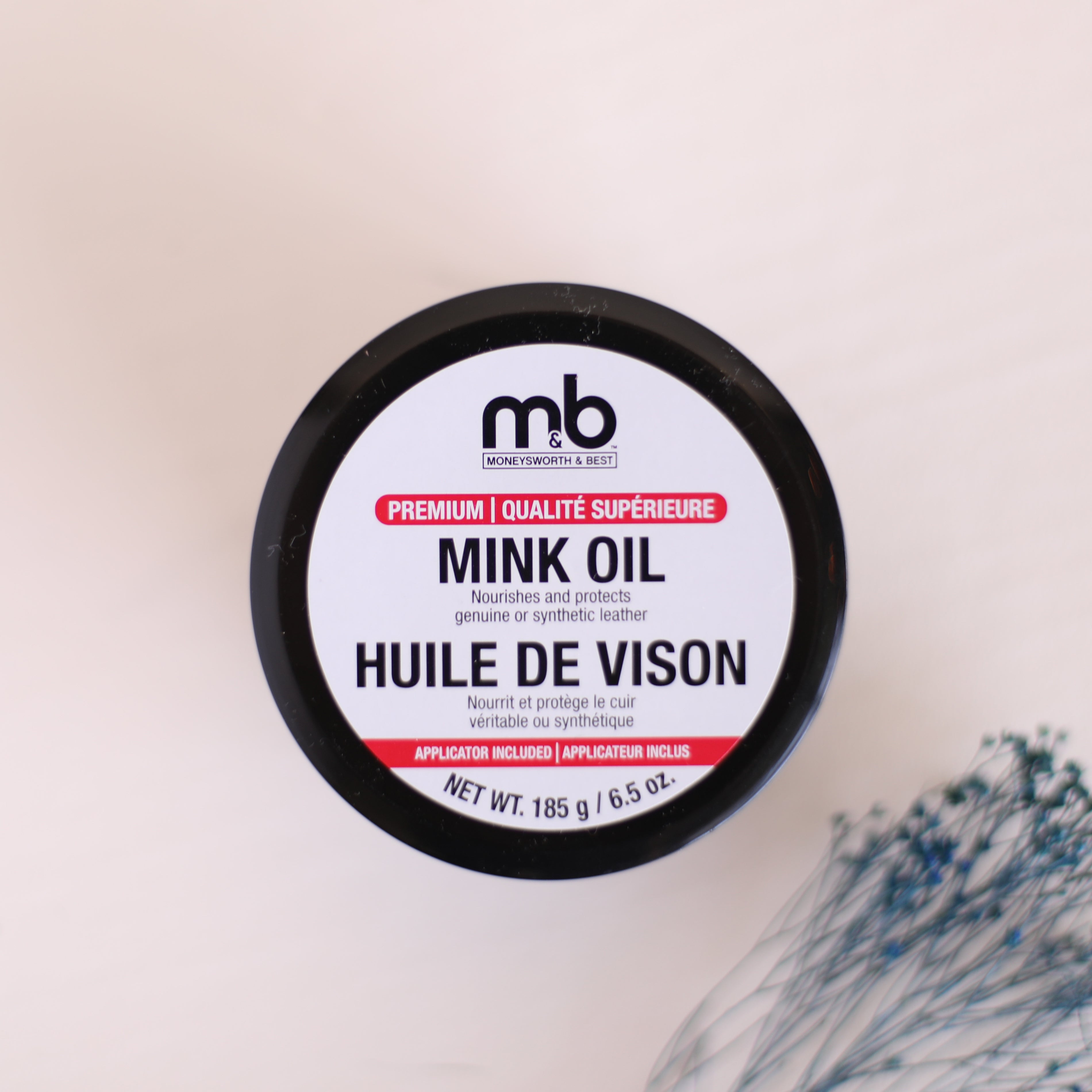 Premium Mink Oil Leather Conditioner & Waterproofer - Restores & Protects Leather Boots, Bags, Jackets & Furniture - Natural Leather Care for Long-Lasting Shine & Water Resistance