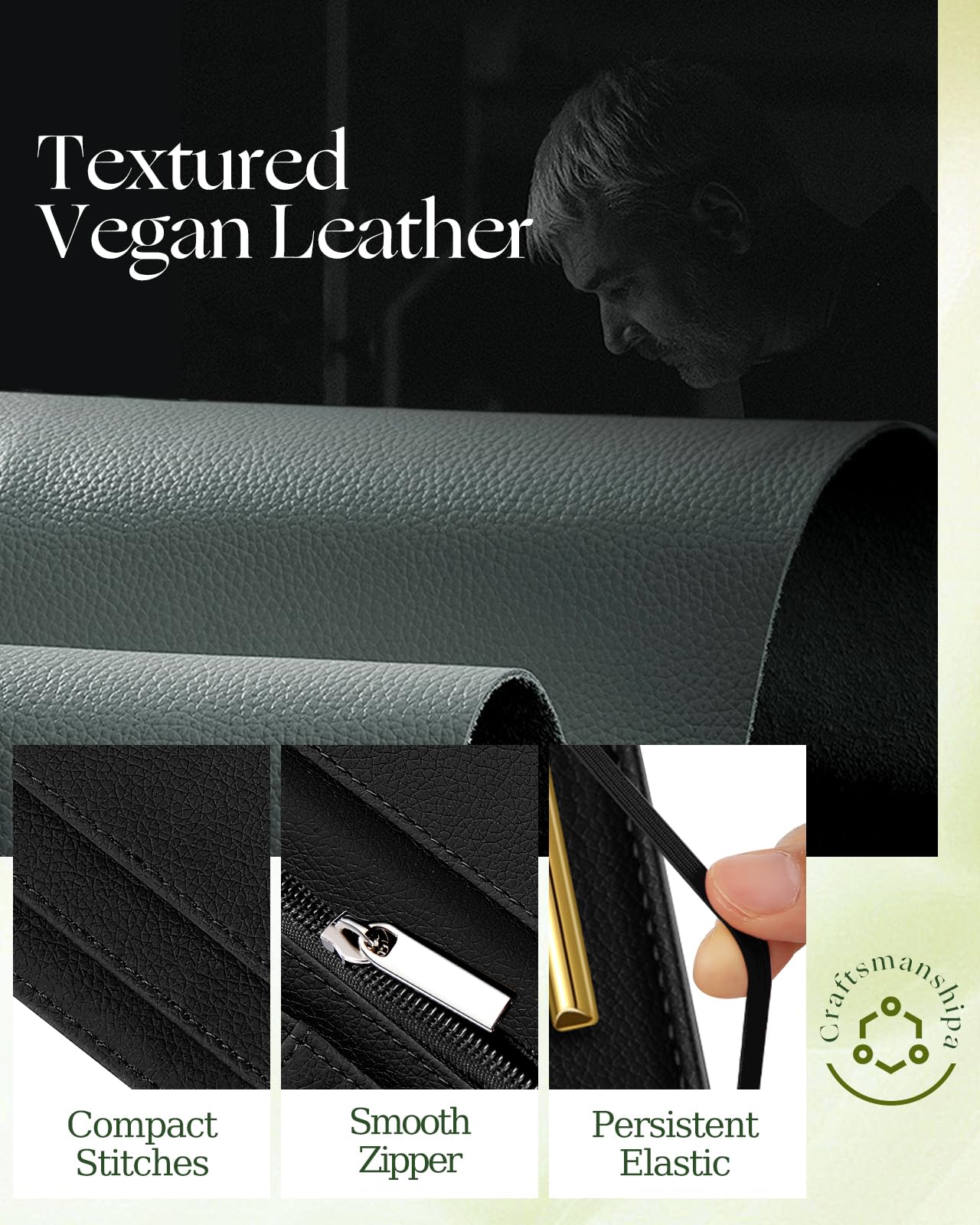 Slohif Leather Server Book for Waitress - Cute Zippered Serving Book with Pocket, Restaurant Waiter Check Organizer & Ticket Holder (Floral Rose Design) - Perfect for Hostess, Food Service, and Hospitality Industry