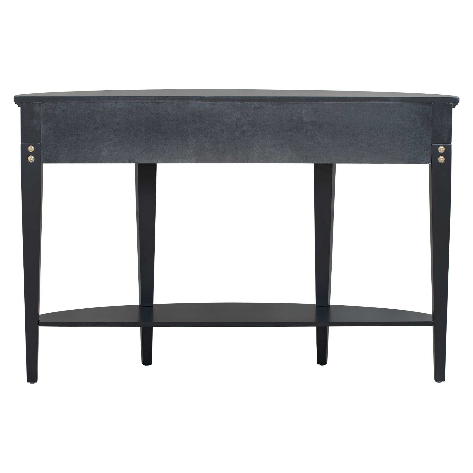 Modern Curved Console Table with 3 Drawers & Shelf - Sofa Table for Hallway, Entryway, Living Room - Sturdy Black Wooden Entry Table for Home Decor & Storage