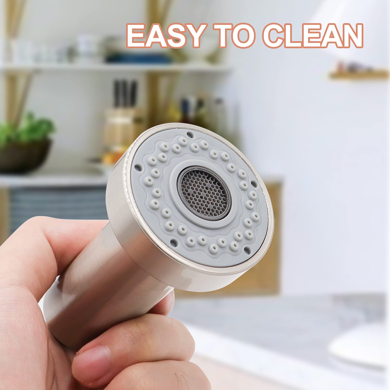 G12 Pull Down Kitchen Faucet Spray Head Replacement - 2 Function Mode Brushed Nickel Faucet Sprayer for Sink Tap Replacement | Perfect for Dishwashing & Food Prep