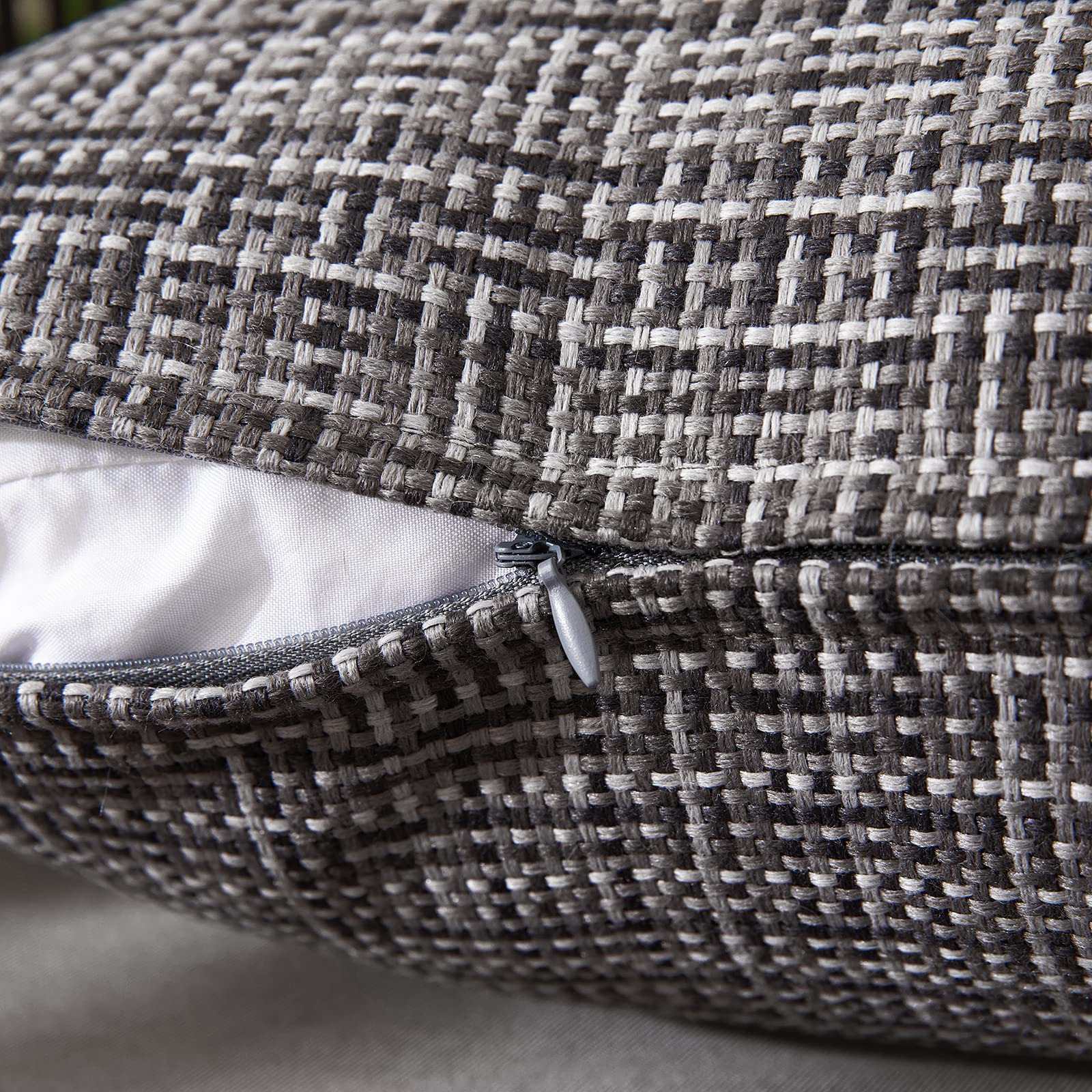 MIULEE Waterproof Outdoor Throw Pillow Covers 18x18 Inch - Decorative Farmhouse Cushion Covers for Patio, Garden, Sofa & Tent (Pack of 2, Gray) | Weather-Resistant & Durable for Outdoor Furniture, Camping & Home Decor