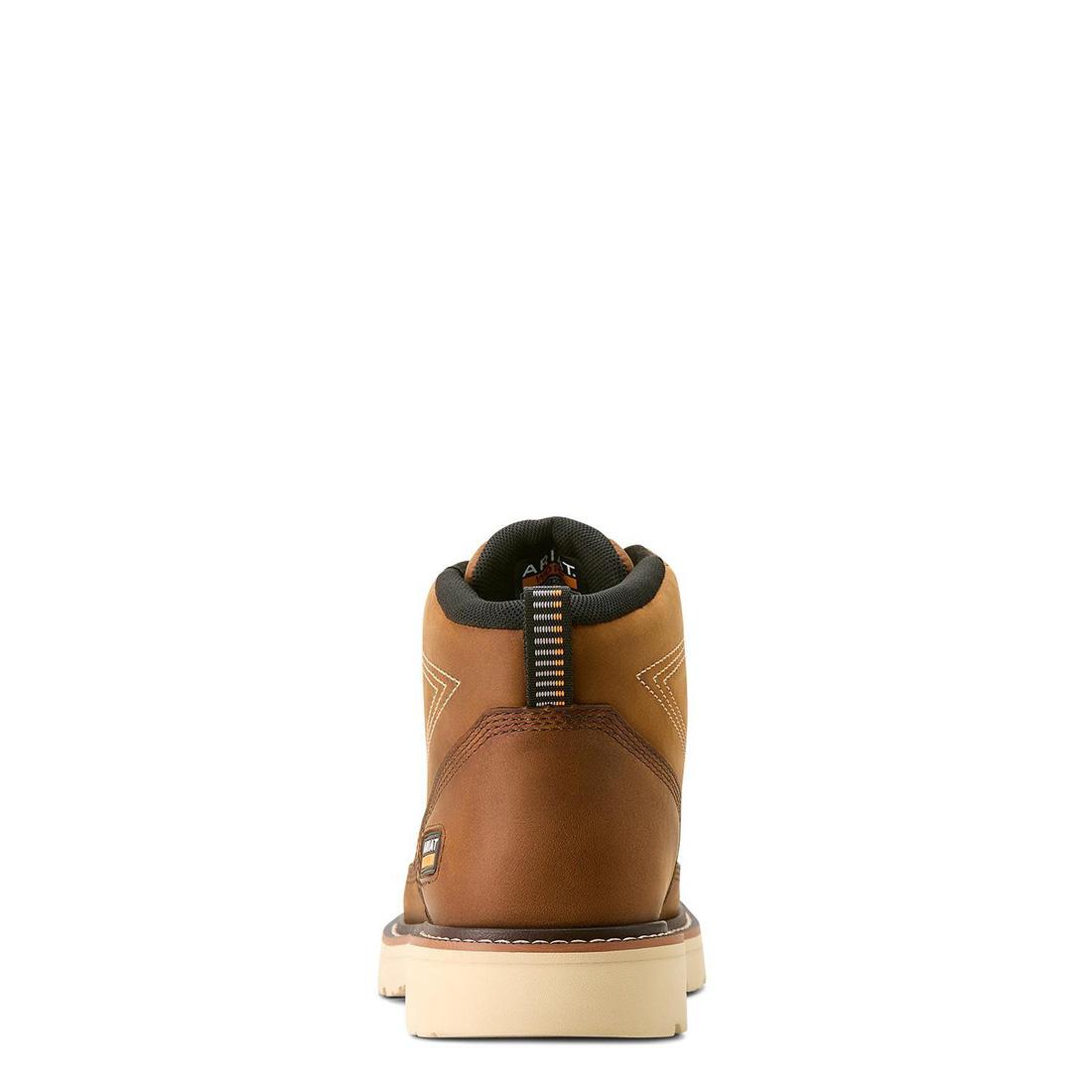Distressed Brown Textured Rebar Lift Soft Toe Chukka Boots for Men - Comfortable Work Boots for Construction, Hiking & Outdoor Activities