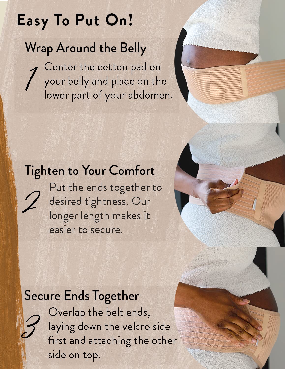 Maternity Belly Band for Pregnant Women - Adjustable Pregnancy Support Belt for Hip, Back & Pelvic Pain Relief | One Size Fits XS-XXL | Breathable & Machine Washable | Perfect for Workouts, Walking & Daily Comfort (Black)