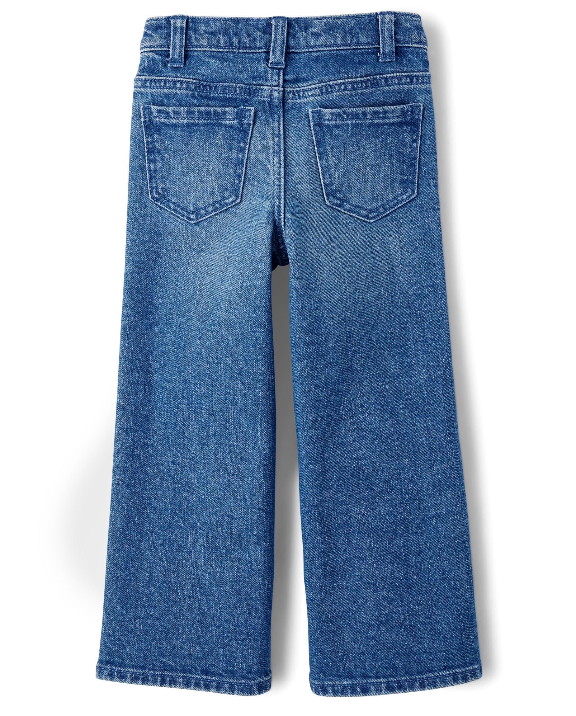 Gymboree Girls' and Toddler Wide Leg Jeans - Comfortable Stretchy Denim Pants for Playtime, School & Everyday Wear