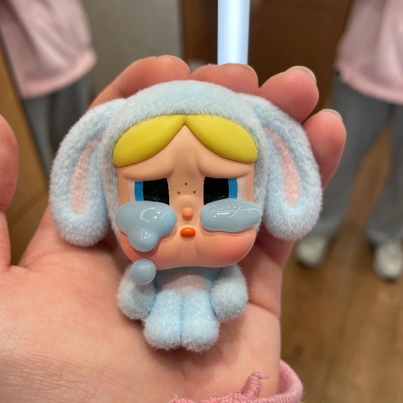 Powerpuff Girls Crybaby Bunny Bubbles Plush Toy - Soft Stuffed Animal for Kids, Collectible Gift for Fans - Perfect for Bedroom Decor, Birthday Presents & Anime Lovers
