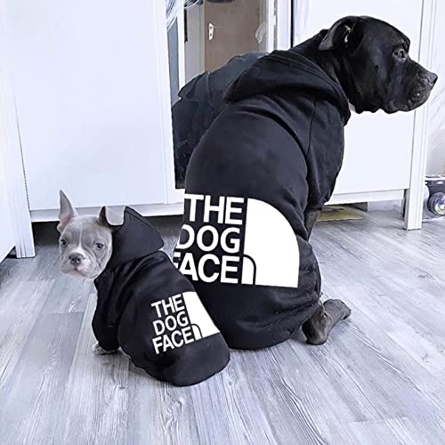 Trendy Comfortable Soft Fashion Dog Hoodie for Small to 5X-Large Dogs - Cozy Winter Outfit for Walks & Outdoor Adventures (Black)
