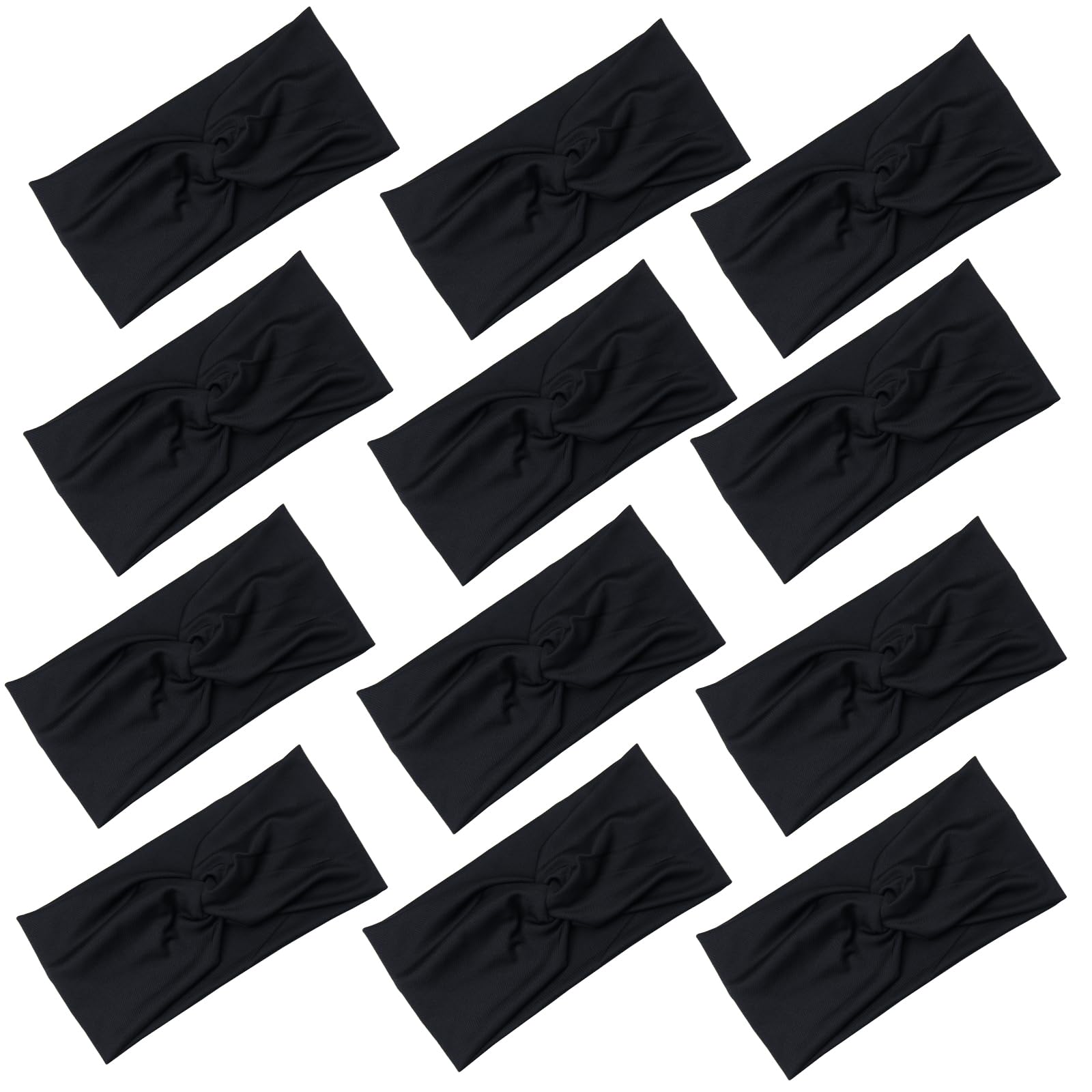 Yeshan 12 Pack No Slip Wide Stretchy Headbands for Women - Soft Twist Knotted Hair Bands for Yoga, Workout, Running, Sports and Everyday Fashion Accessories