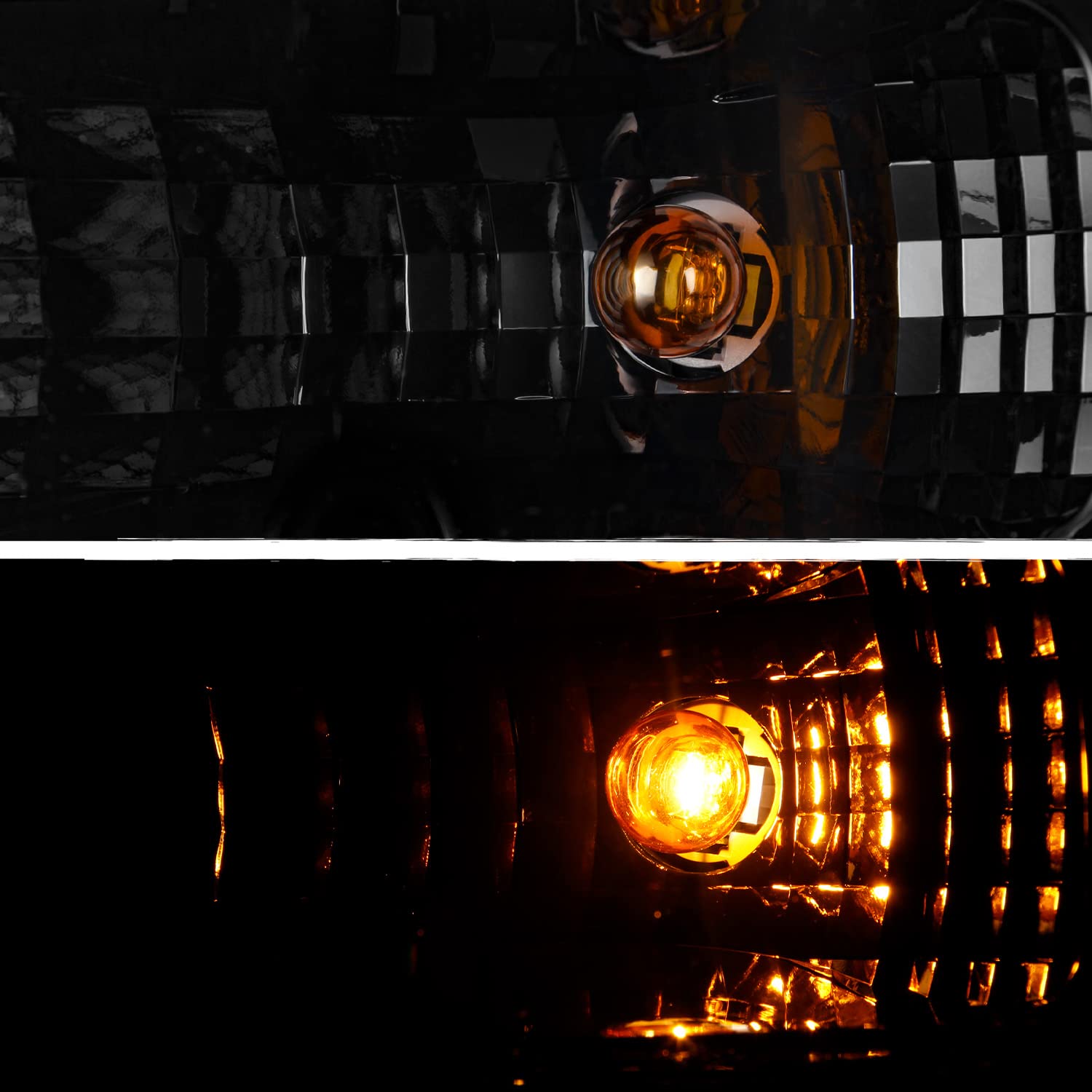 AKKON Black Halogen Headlights for 2008-2017 Ford E-Series & Super Duty - Perfect for Night Driving