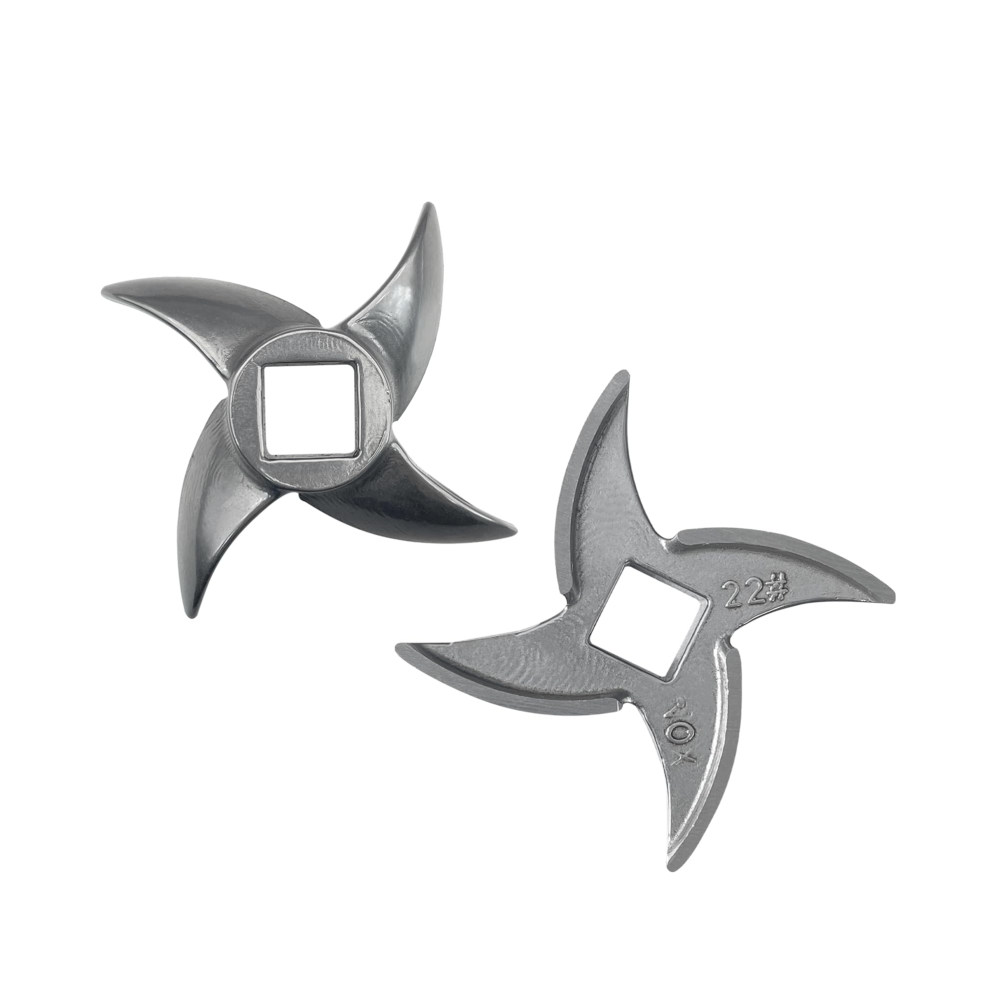 #22 Stainless Steel Meat Grinder Blade Replacement - 2 Pack - Durable Knife Cutter for Home Kitchen & Commercial Use - Perfect for Grinding Beef, Pork, Chicken & Making Sausages