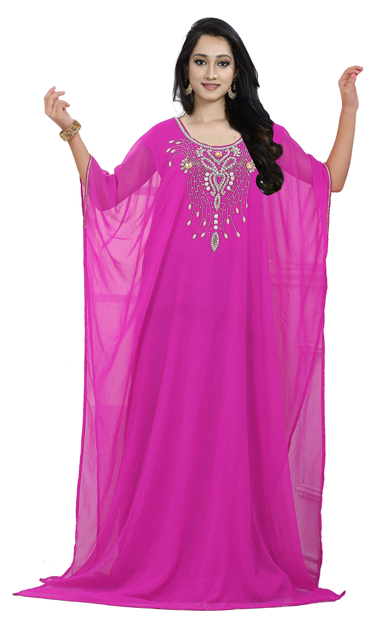 Elegant KoC Women's Kaftan Dress – Farasha Style Long Maxi Kimono Cover Up | Free Size Summer Beachwear for Vacations, Pool Parties & Boho Fashion