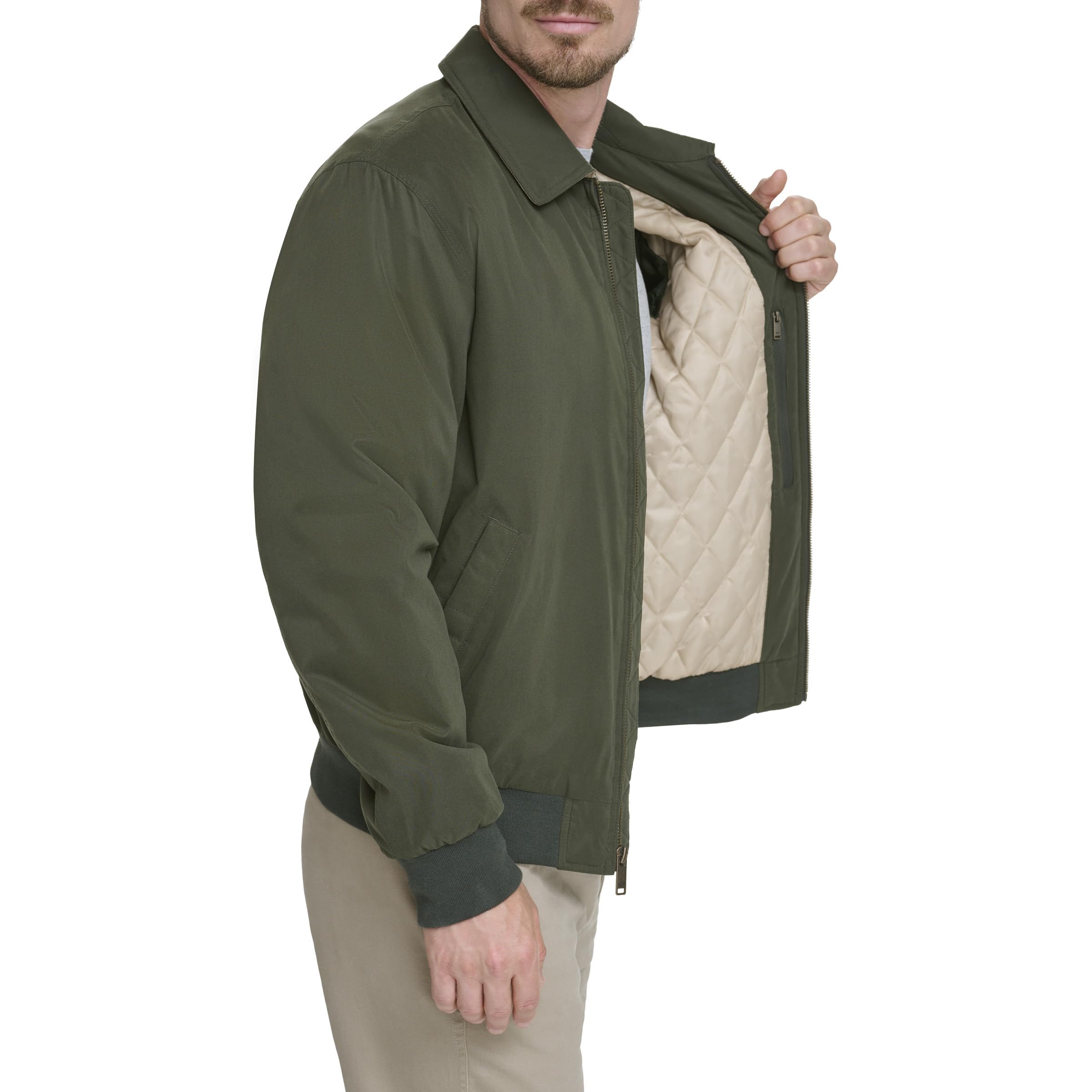 Dockers Men's Micro Twill Golf Bomber Jacket - Lightweight Water-Resistant Windbreaker for Golf & Casual Wear (Standard & Big & Tall Sizes) | Perfect for Golfing, Outdoor Activities & Everyday Style