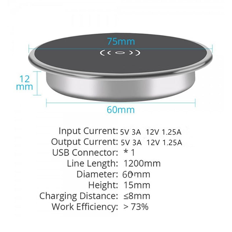 Wireless Charging Dock for Desk - 7cm Fast Charging Pad | Qi-Certified Phone Charger for iPhone, Samsung, Galaxy | Perfect for Office, Bedside & Car Use