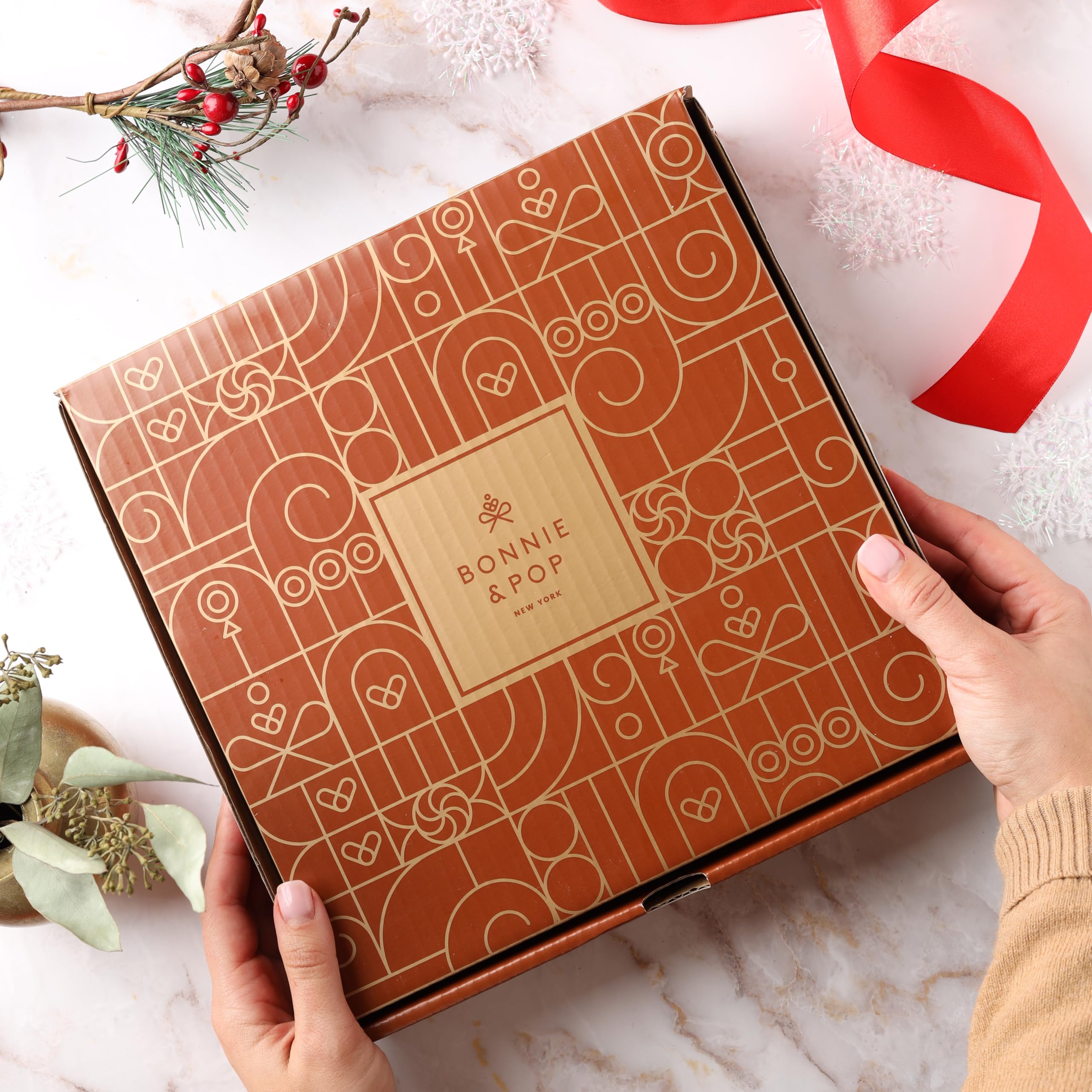 BONNIE AND POP - Valentine's Day Chocolate Gift Basket | Luxury Assorted Milk & Dark Chocolate Truffles Box | Premium Gourmet Chocolate Gift for Women, Men, Husband, Wife | Perfect for Anniversary, Birthday & Romantic Occasions