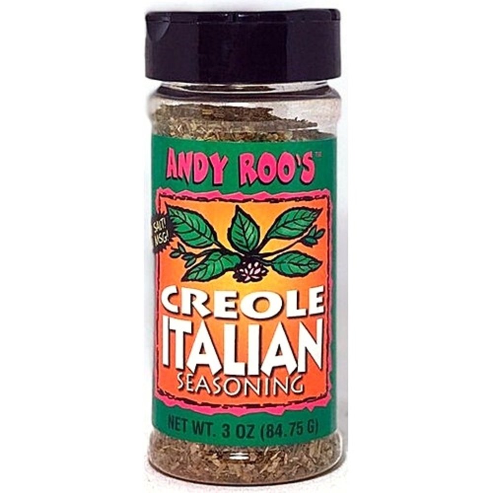 Andy Roo's Creole Italian Seasoning - No MSG, Salt-Free Blend, 3 Ounce Shaker - Perfect for Pasta, Pizza, Seafood & Grilled Meats