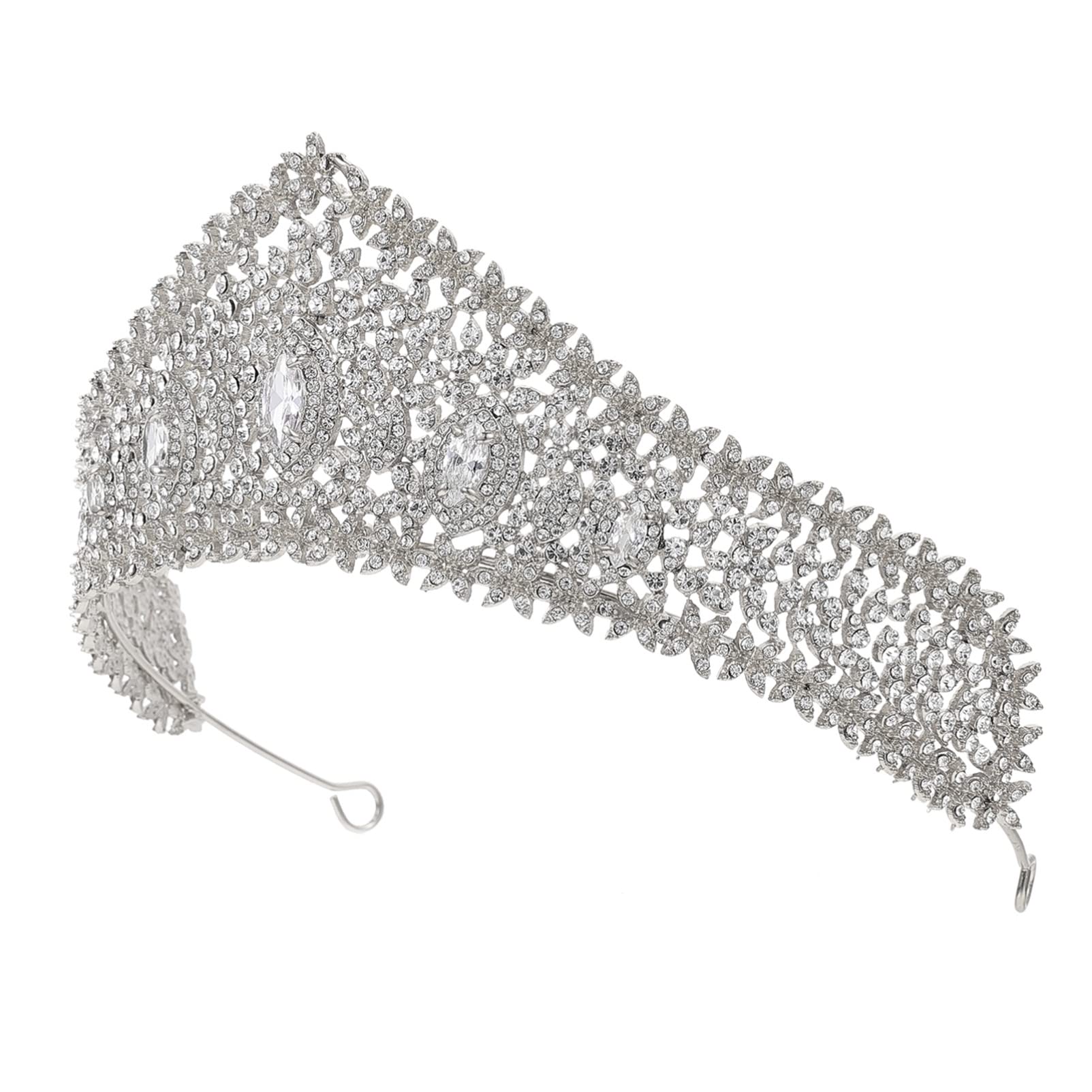 FRCOLOR Rhinestone Bridal Crown - Elegant Wedding Tiara Headpiece for Bride, Baroque Headdress, Masquerade & Forehead Jewelry | Perfect for Weddings, Prom, Pageants & Special Occasions