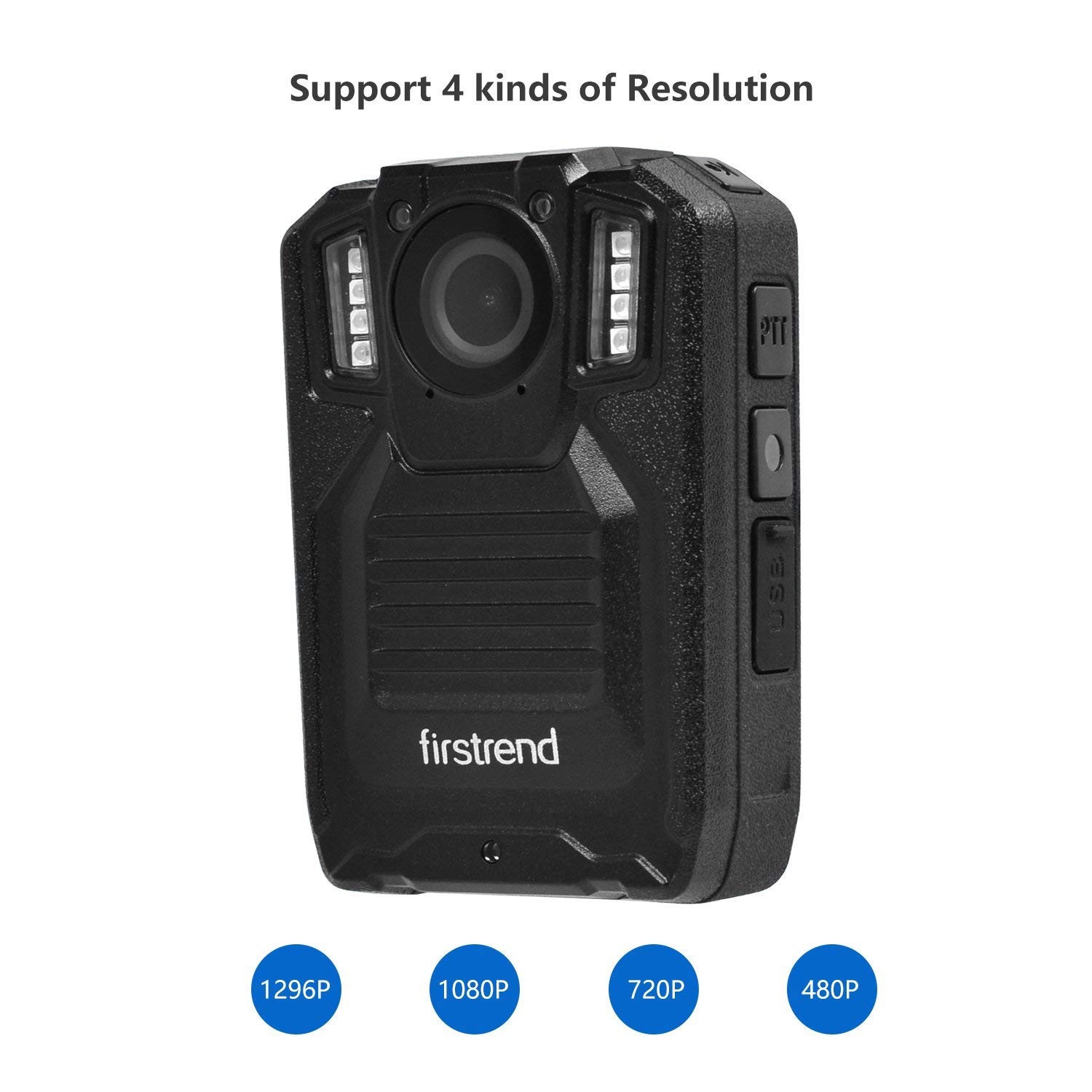 Firstrend 1296P HD Body Camera - Portable Police Body Camera with 32GB Memory, Night Vision, IP67 Waterproof - Ideal for Law Enforcement, Security Guards & Outdoor Activities
