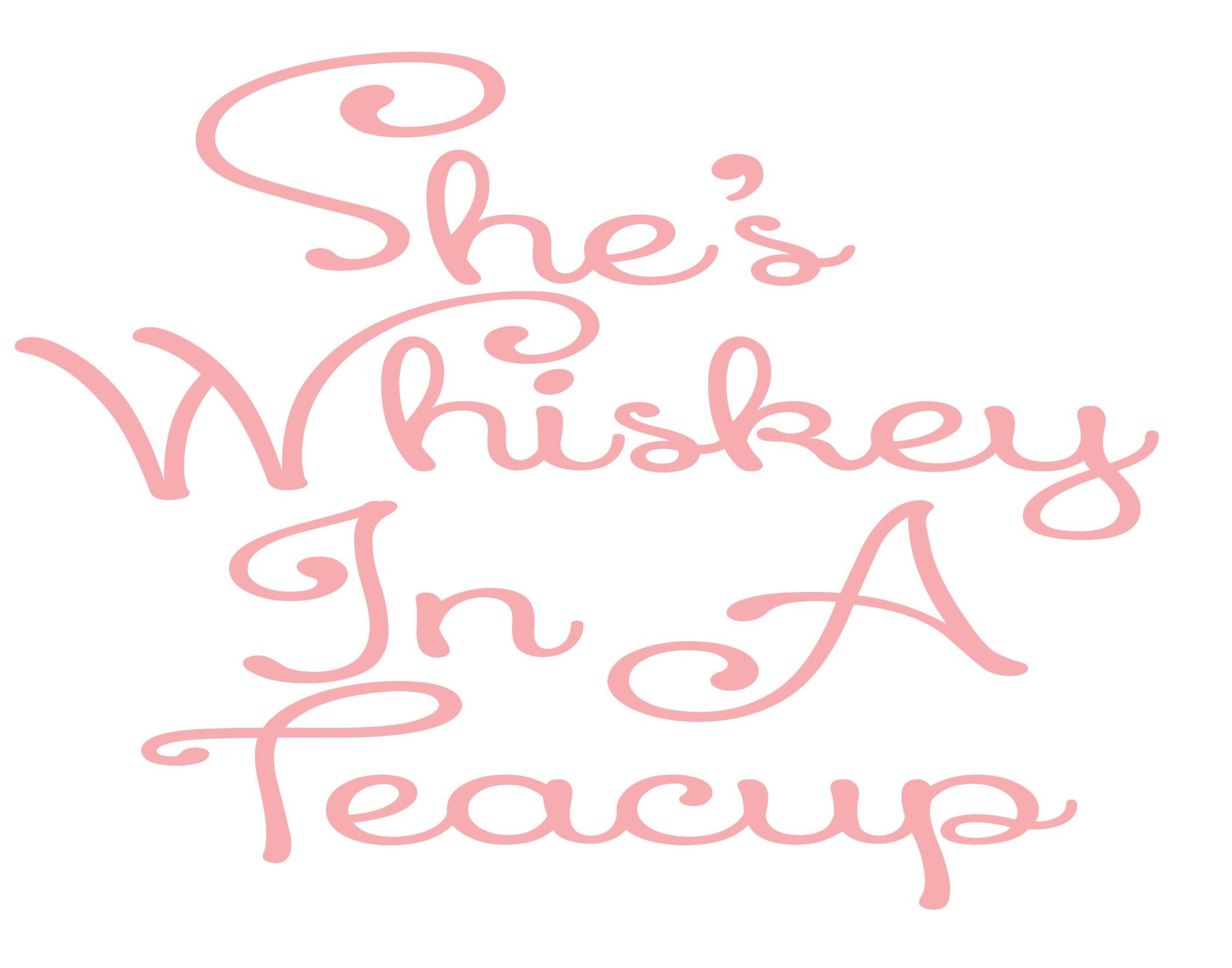 Pink 'She's Whiskey in a Teacup' Die-Cut Bumper Sticker (5