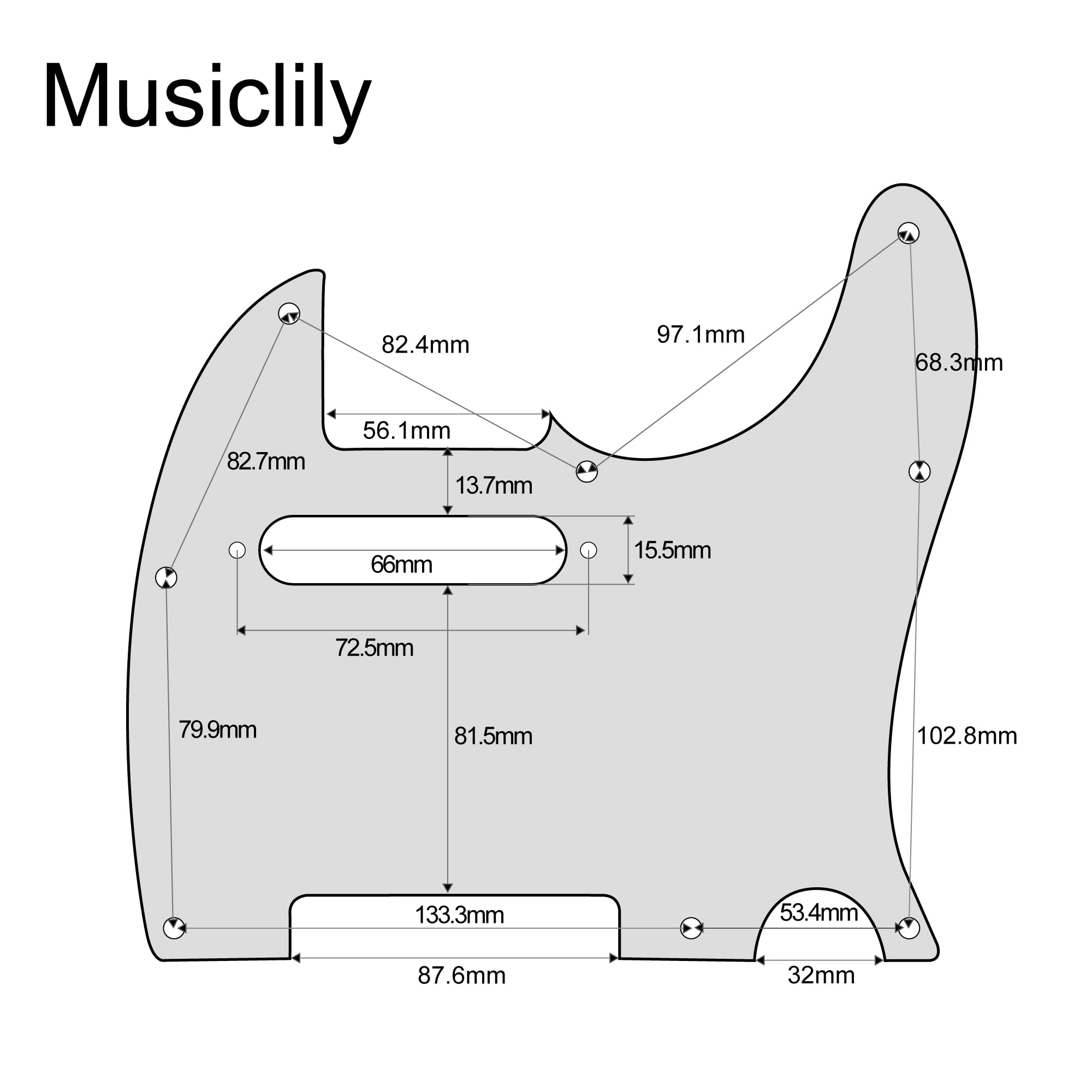 Musiclily Pro Pre-wired Tele Pickguard & Loaded Control Plate with Artec Alnico 5 Pickups for TL Style Electric Guitar - 3-Ply Black | Perfect for Blues, Rock & Country Performances