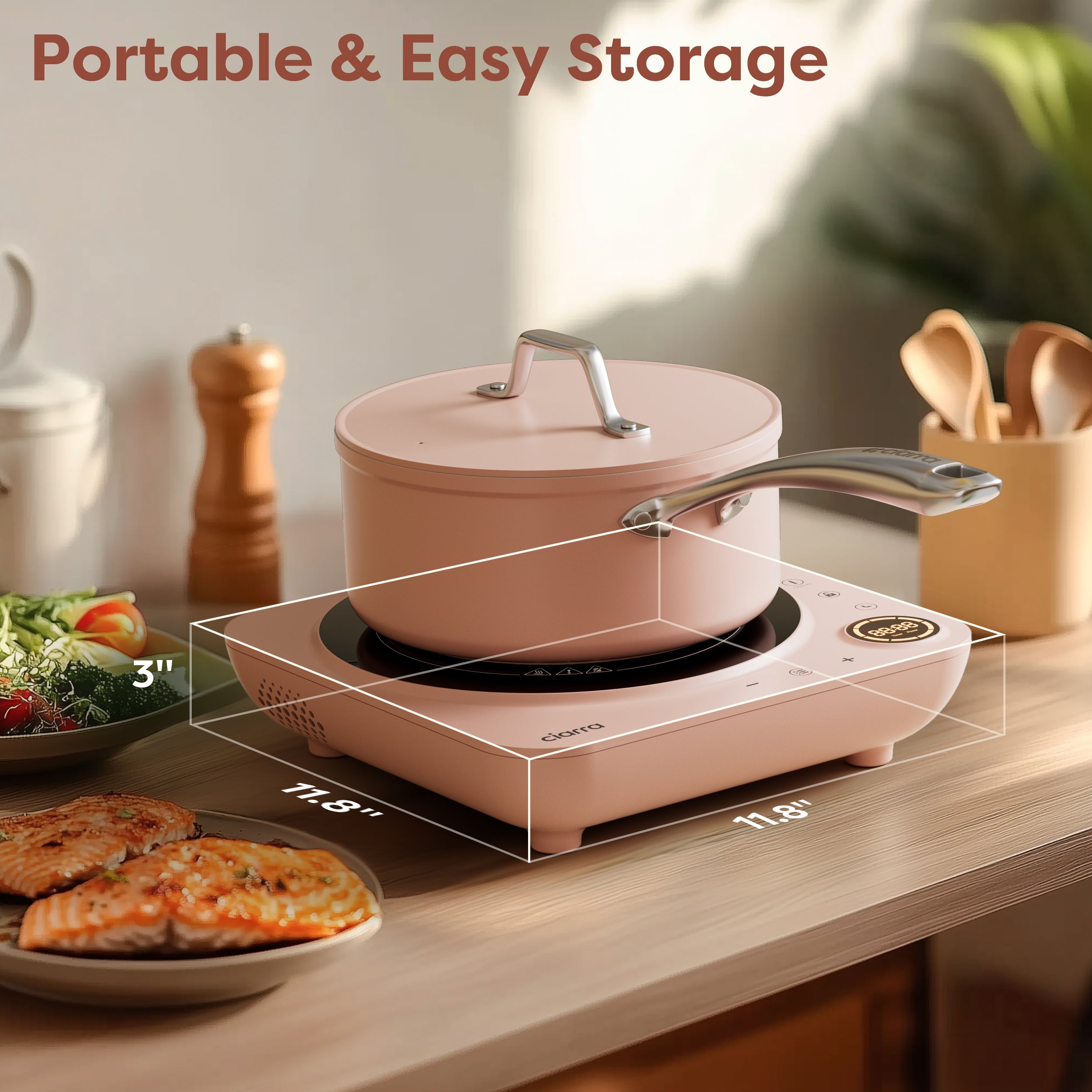 Portable Induction Cooktop 1500W - Fast Heating Electric Stove with Donut Design for Kitchen, Camping & Dorm Use