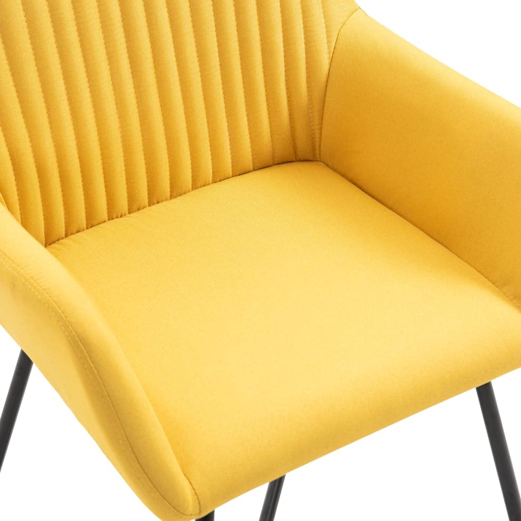 6-Piece Yellow Fabric Dining Chairs Set - Modern Comfortable Kitchen Chairs for Dining Room, Living Room, Bedroom & Restaurant Use - Home & Commercial Seating Solution