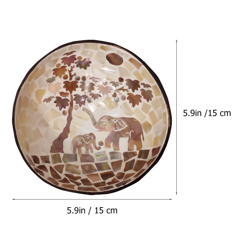 BESPORTBLE Natural Coconut Shell Bowl - Eco-Friendly Snack Storage Container for Candy, Nuts, Fruits - Perfect for Kitchen, Dining, Party Serving (1 Piece)
