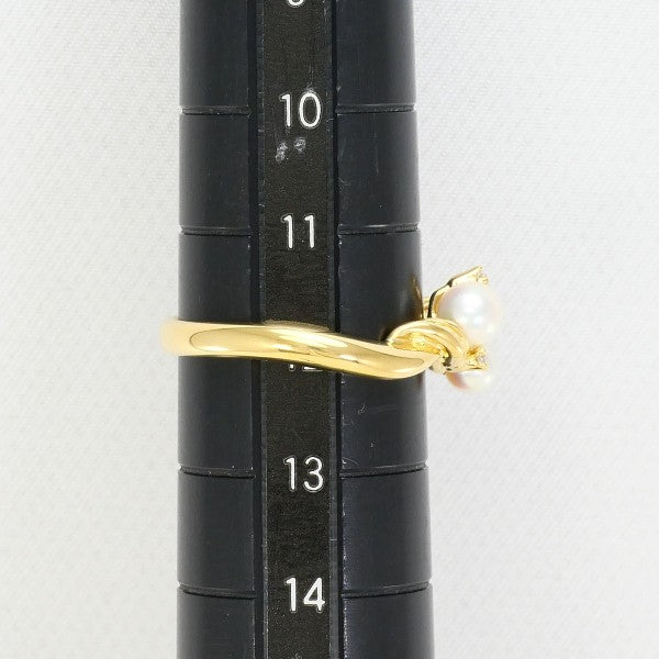 18K Yellow Gold Pearl Diamond Ring for Women - Elegant Bridal Jewelry, Wedding Engagement Gift, Anniversary Present - Perfect for Special Occasions & Everyday Luxury