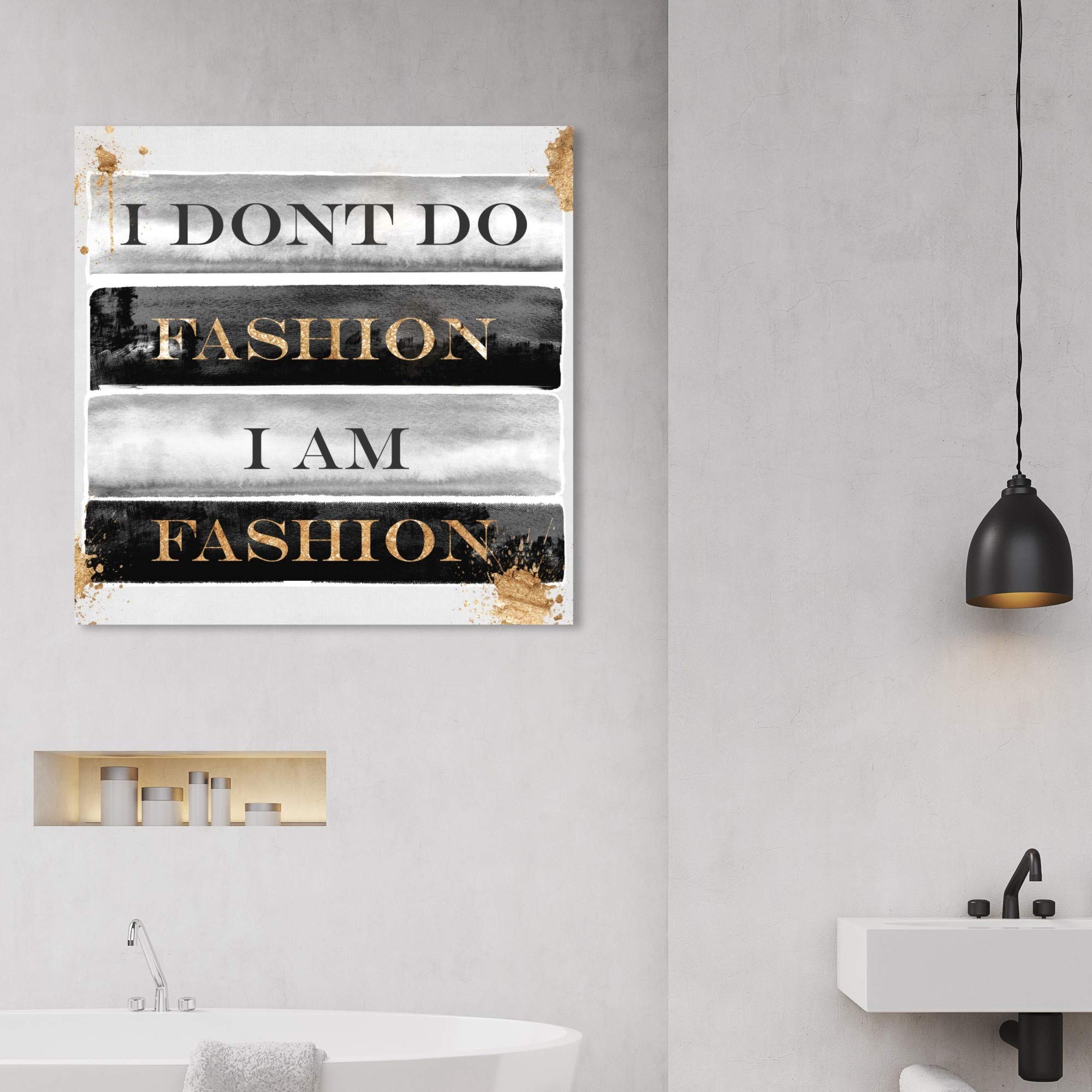 Wynwood Studio 'I Am Fashion Books' Wall Art Canvas Print - Typography & Quotes Home Décor - 30x30 Inches - Perfect for Living Room, Bedroom & Office Decor
