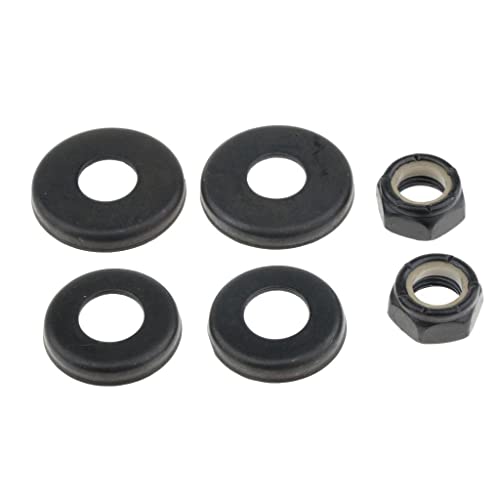 SM SunniMix 4-Piece Skateboard Truck Bushings Set - Black Replacement Bushings with Washers, Cup Gaskets & Hardware Nuts - Perfect for Smooth Rides & Skateboard Maintenance