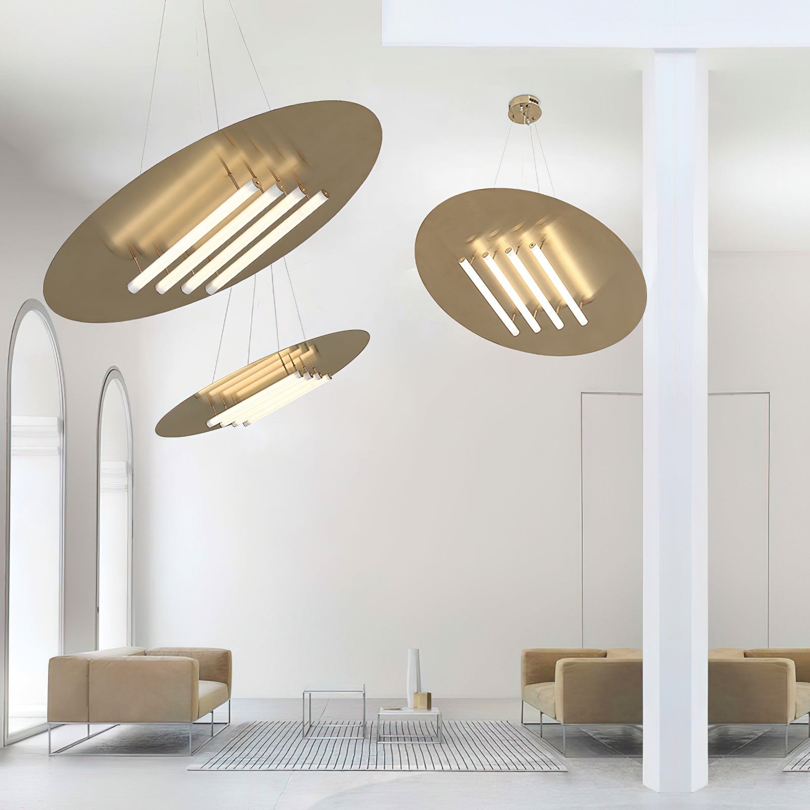 Modern Big Disc Pendant Lamp - Stylish Ceiling Light Fixture for Dining Room, Kitchen Island & Living Room Decor