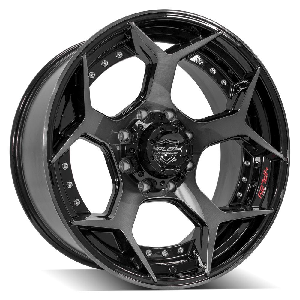 4Play Gen2 4P50 Gloss Black Wheels 22x10.0 8x170mm 124.9mm - Brushed Face & Tinted Clear Finish - Perfect for Trucks, SUVs, and Off-Road Vehicles