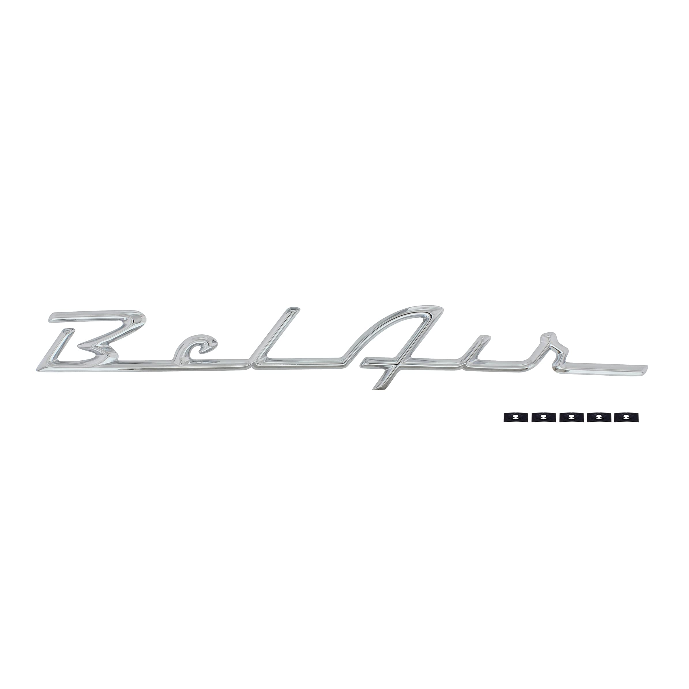 United Pacific Chrome Bel-Air Script Emblem for 1955-56 Chevy Bel-Air - Classic Car Restoration & Customization Accessory for Show & Cruise Events