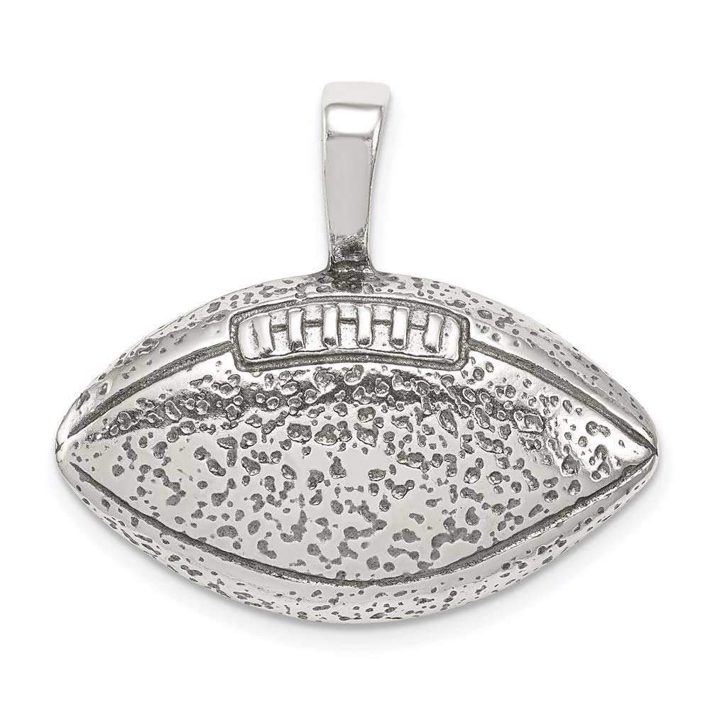 Antique Football Pendant - 28mm Sterling Silver for Sports Fans