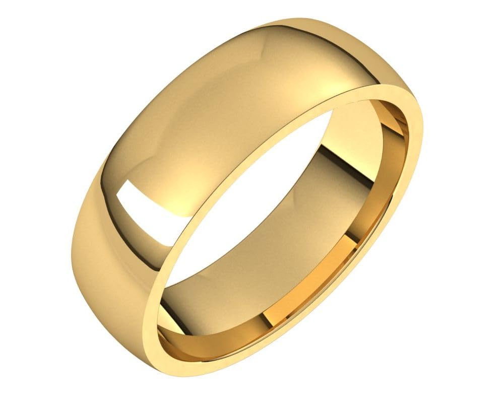14K Yellow Gold 6mm Comfort Wedding Ring for Men & Women