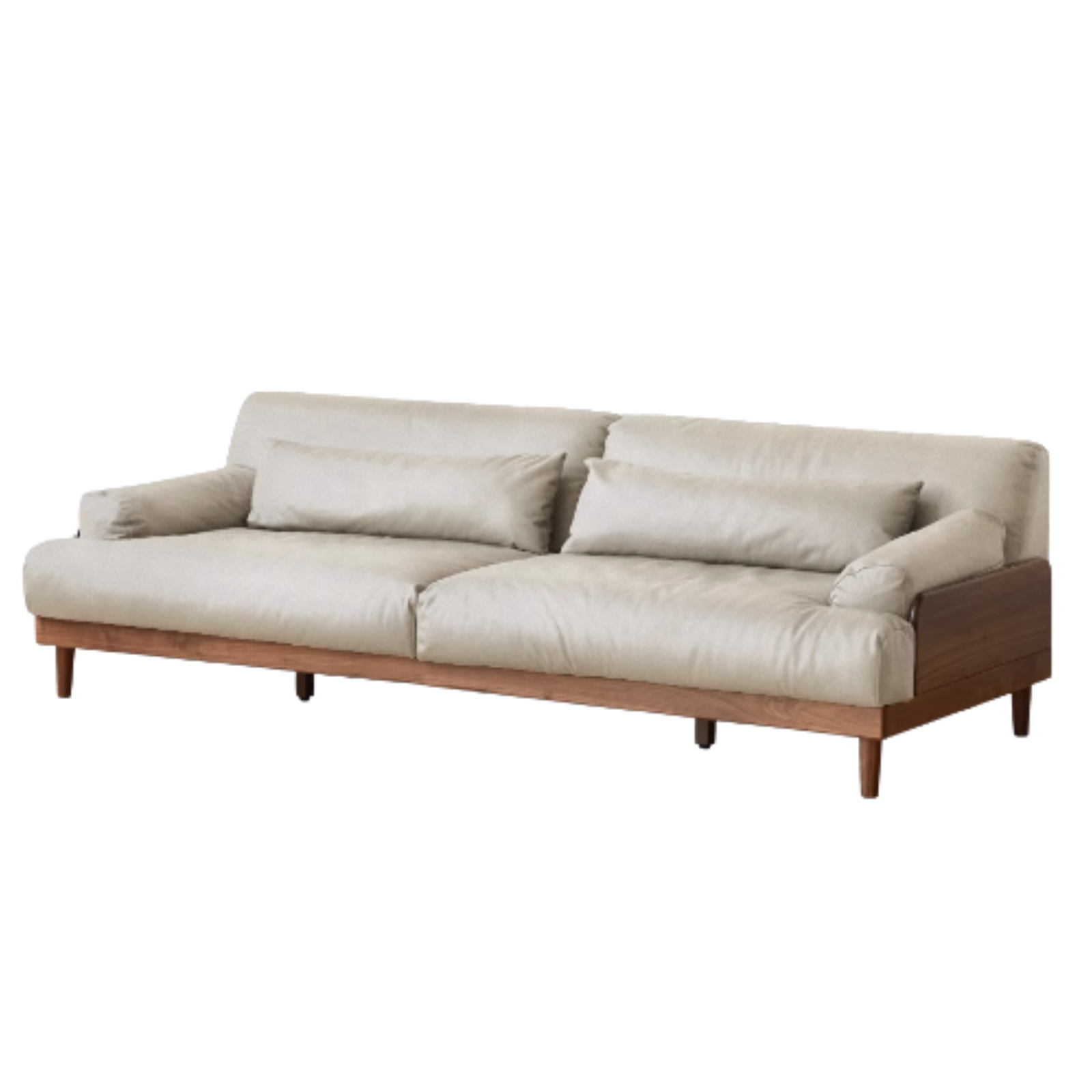 111.8x40.1x29.9 inch/ 284x102x76 cm / Rich dark walnut color / Black Walnut sofa Cat scratching cloth soft white