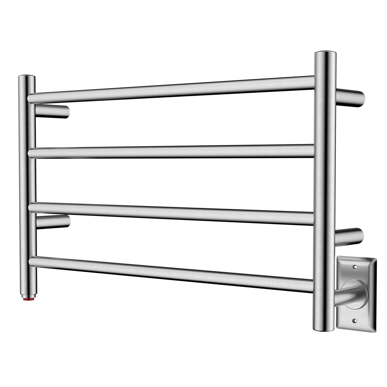HEATGENE 4 Bar Wall-Mounted Electric Towel Warmer & Dryer - Brushed Stainless Steel - Perfect for Bathroom, Spa, and Luxury Home Use