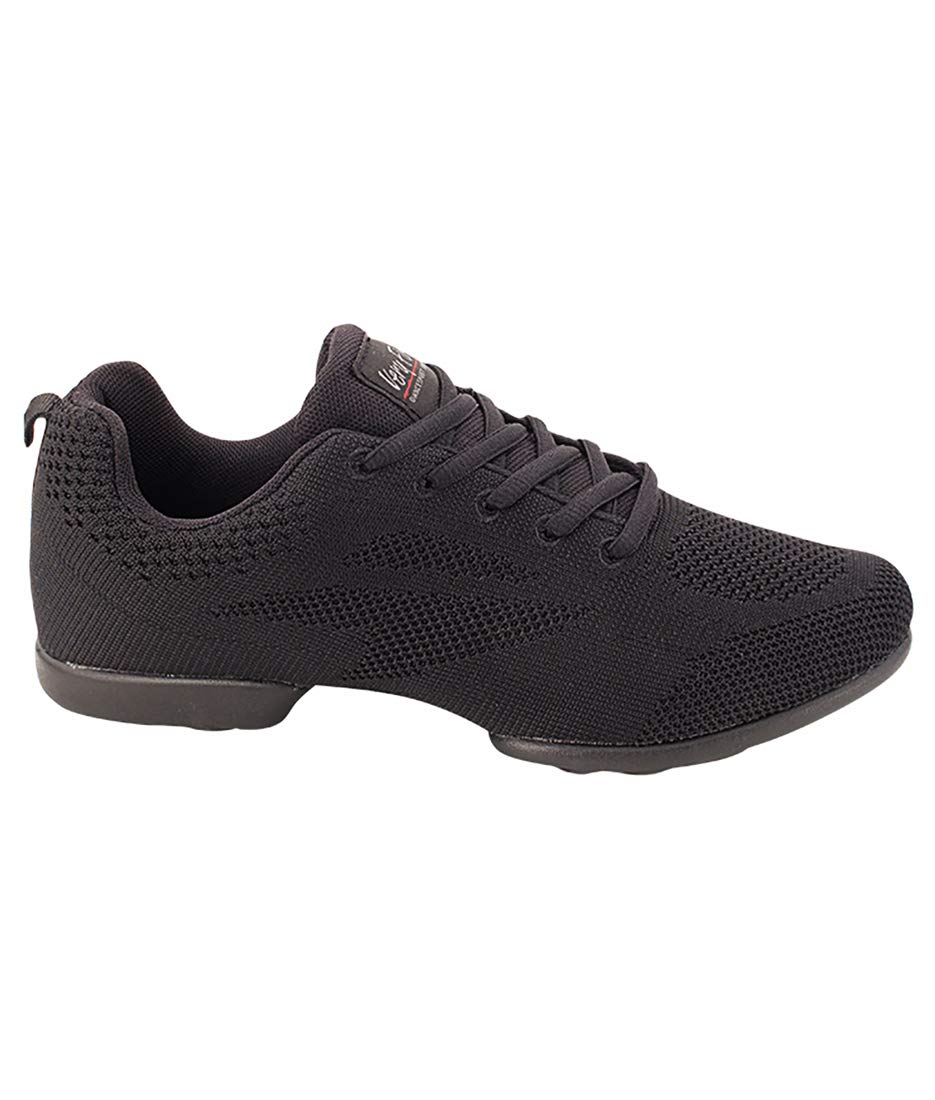 VFSN020 Unisex Dance Sneakers - Very Fine Professional Dance Shoes with Foldable Brush - Black Size 7.5 - Perfect for Ballroom, Latin & Social Dancing