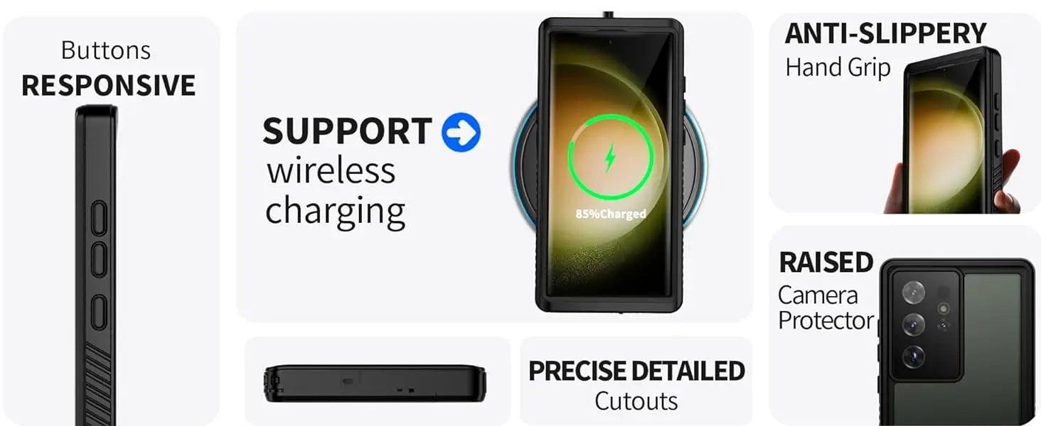 Samsung Galaxy S24 Ultra Waterproof Case IP68 Certified - Shockproof Protective Cover for Swimming, Outdoor Sports & Daily Use