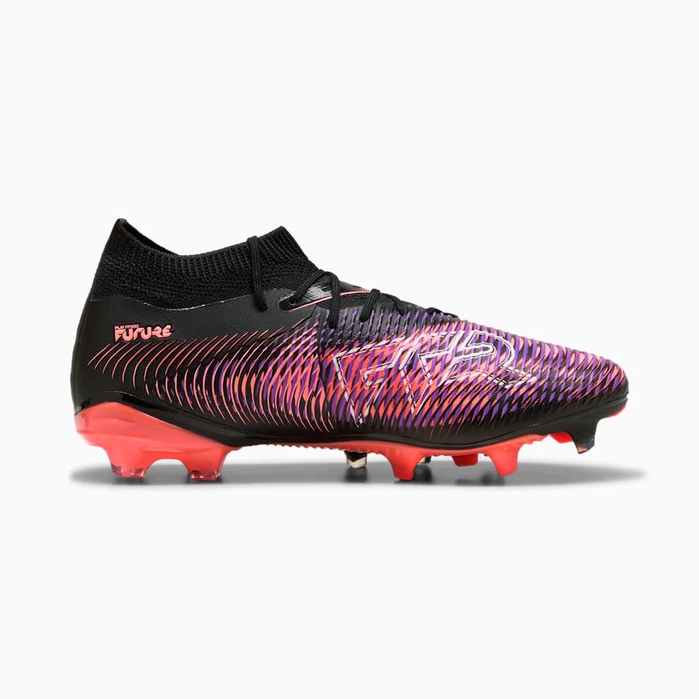 Puma Future 8 Match FG/AG Women's Soccer Cleats - Black/White/Glowing Red - Lightweight Football Boots for Artificial Grass & Natural Turf - Perfect for Training & Competitive Matches