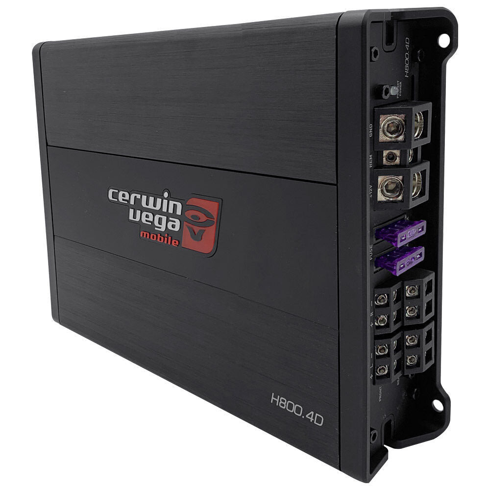 Cerwin Vega H800.4D HED 4-Channel Digital Car Amplifier - High Power 800W RMS for Car Audio Systems, Home Theater & Marine Use