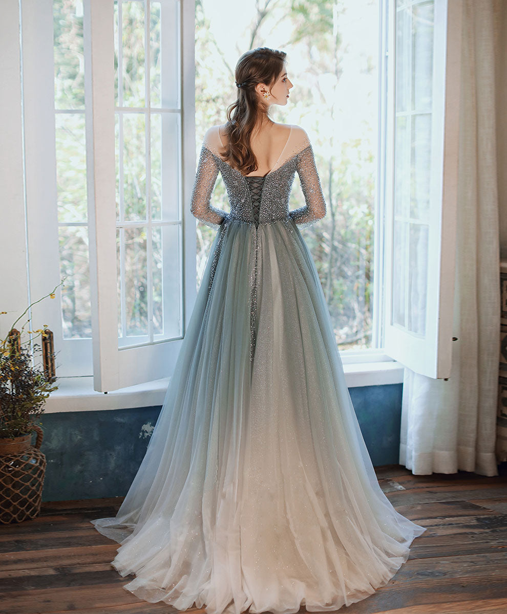Elegant Tulle Sequin Long Prom Dress for Women - Formal Evening Gown for Homecoming, Wedding, and Special Occasions