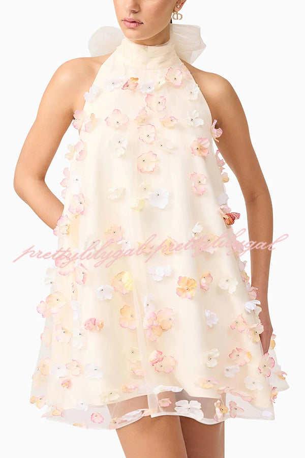Sweet Floral Embroidered Sleeveless Mini Dress for Women - Summer Party, Wedding Guest, Date Night Outfit