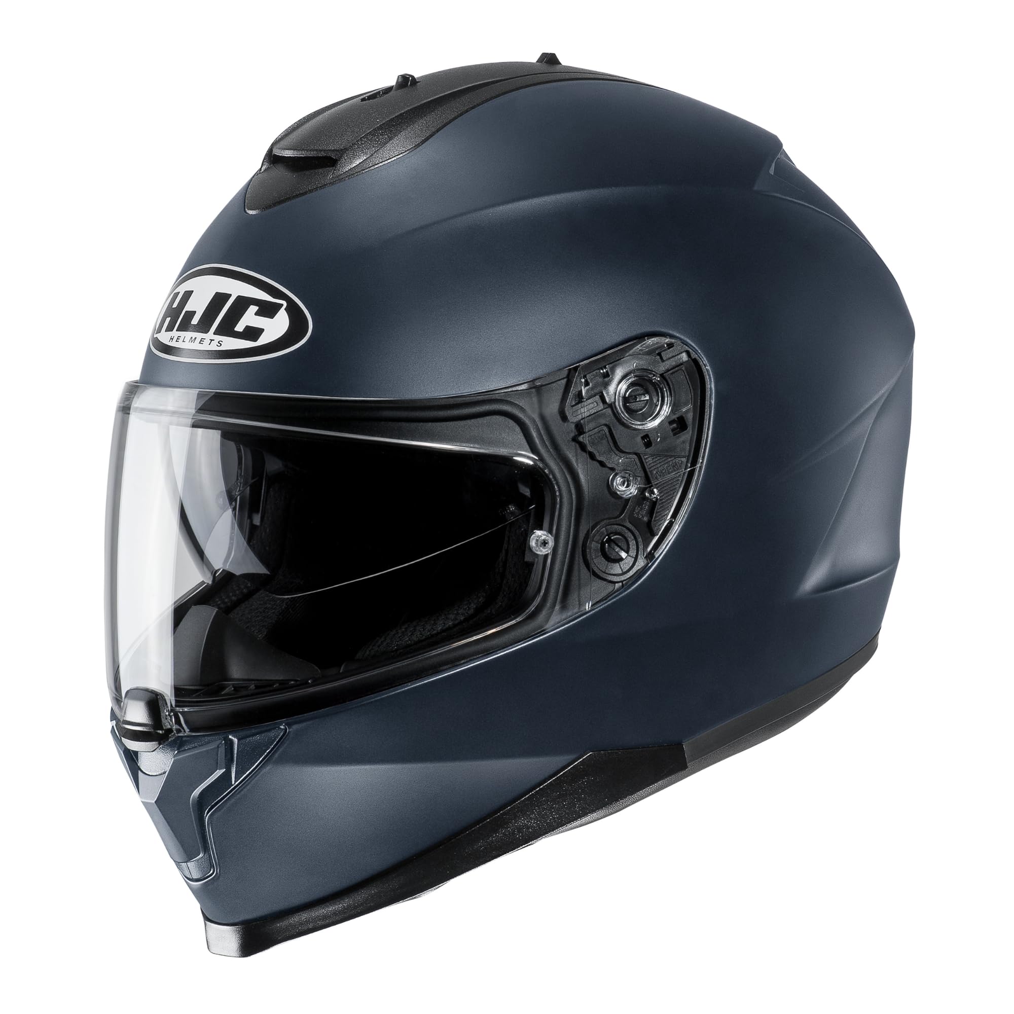HJC C70 Solid Full Face Motorcycle Helmet with HJ-20M Pin-Lock Shield - DOT Approved Safety Gear for Men & Women - Semi Flat Anthracite (XS) - Perfect for Street Riding, Commuting & Touring