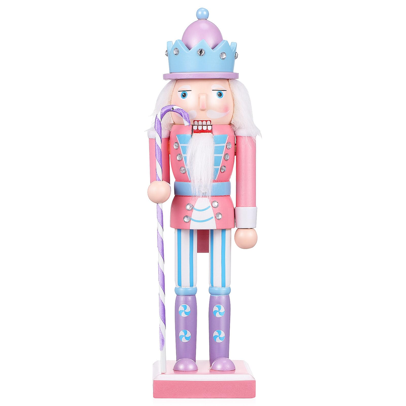 Festive Christmas Nutcracker Ornaments - Candy Cane & Peppermint Staff Soldier Figurine for Holiday Tree Decorations, Xmas Party Centerpiece, and Winter Home Décor