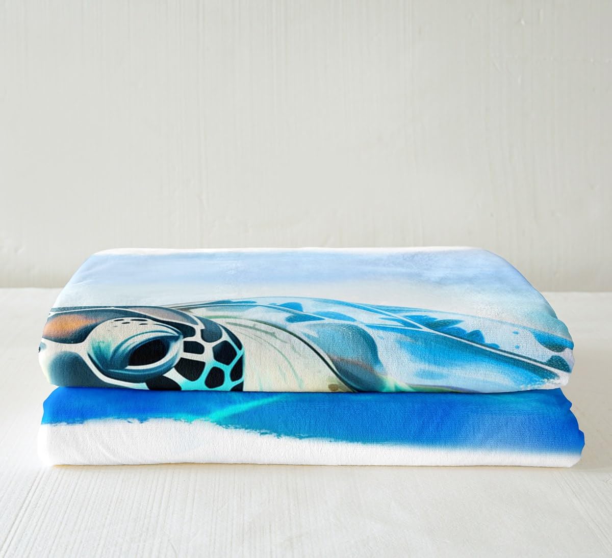 3D Ocean Turtle Sherpa Blanket - Ultra Soft Plush Fleece Throw for Kids & Adults - Blue Sea Turtle Design - Perfect Gift for Turtle Lovers - 50