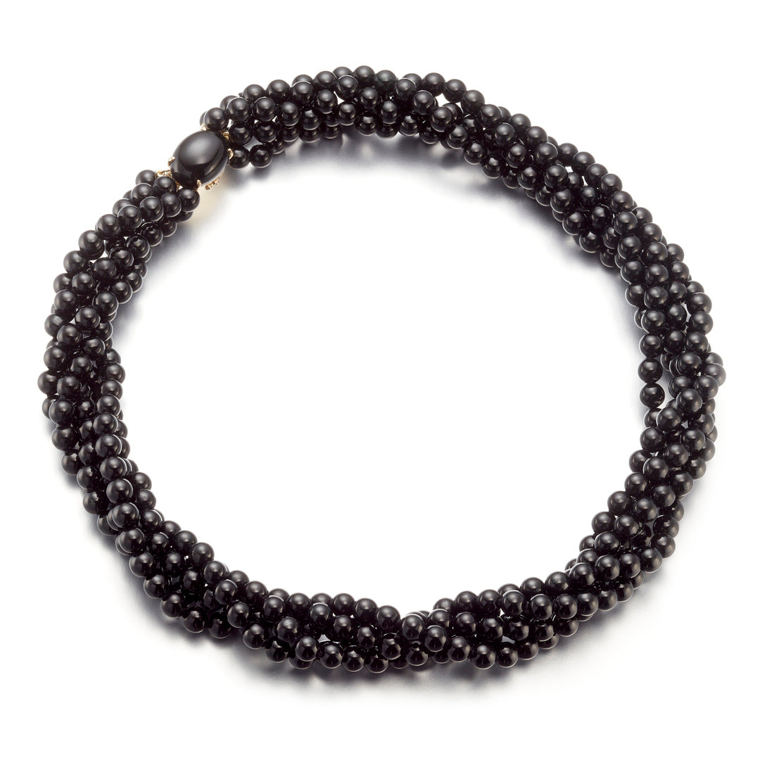 Black Jade 5 Strand Twist Necklace - Elegant Handmade Gemstone Jewelry for Women | Perfect for Weddings, Parties & Everyday Wear